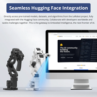 Hiwonder LeRobot SO-ARM101 Robot de Escritorio de 6 Ejes, Código Abierto, Compatible con Reproducción de Trayectoria, Alta Precisión, Educación e Investigación, PLA