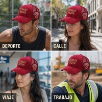 Casquette de camionneur rouge en maille avec broderie frontale personnalisée, pour homme et femme, vente en gros, OEM, ajustable, commande minimum 50 unités