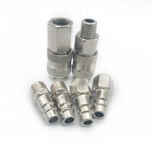Europäische typ drei-in-eine schnell stecker vernickelt pneumatische stecker koppler joint 1/4 1/2 3/8 für PU NA luft schlauch schläuche - Product Image 1