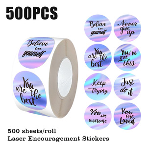 Rouleau d'étiquettes autocollantes rondes de remerciement, 500 pièces, 2,5 cm, imperméables, auto-adhésives pour l'emballage des petites entreprises - Product Image 2