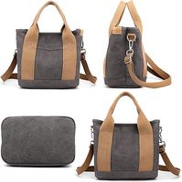 Tamaño A5, bolso de mano pequeño con múltiples bolsillos para mujer, Mini bolso de lona, bolsos de hombro con cremallera, Hobo bolso, bolsos de trabajo de viaje