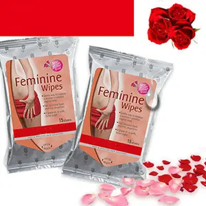 Pre-moistened Intimate Skin Care Organic Rose Scent Feminine Wipes