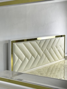NOVA Promotion Spéciale Lit King Size Miroir Doré Ensembles de Meubles de <span class=keywords><strong>Chambre</strong></span> <span class=keywords><strong>d</strong></span>'Hôtel de Luxe Lit <span class=keywords><strong>Moderne</strong></span> Queen Size pour Adultes - Product Image 3