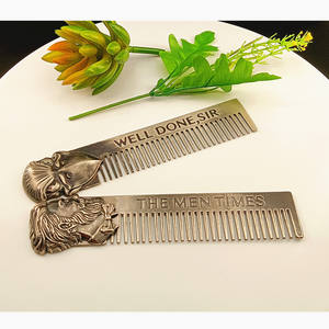 Peigne à cheveux noir pour hommes vente en gros et à chaud d'usine OEM, peigne à huile rétro pour <span class=keywords><strong>gentleman</strong></span>, peigne de salon de styliste en métal antistatique - Product Image 1