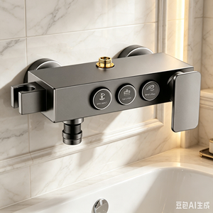 Mitigeur de douche thermostatique en laiton haute pression à touches piano LED, économie d'eau, anti-corrosion, autonettoyant, GSOCE WallHotel, garantie 5 ans GCC - Product Image 1