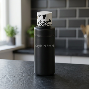 Black Stainless Steel Cocktail Shaker Bottle <b>Portable</b> Mixing Tumbler for <b>Bar</b> Drinks Party Use - Product Image 2