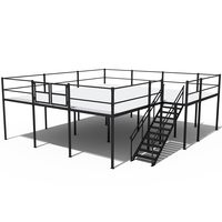 Système de rayonnage de mezzanine industrielle robuste sur mesure, plateformes de travail en acier à poutre en H durables, protection contre la corrosion pour