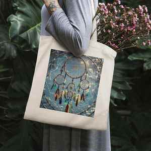 Dream Catcher Canvas Tote <b>Bag</b> with Handles Reusable Grocery Shopping <b>Bags</b> <b>Foldable</b> Handbag Shoulder <b>Bags</b> - Product Image 6