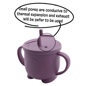 Gobelet d'apprentissage pour bébé et enfant en silicone 100% alimentaire sans BPA, motif animal, avec couvercle et paille - Product Image 6