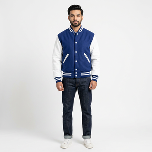 Nouvelle arrivée 2023 : Veste bomber décontractée violette style universitaire de basketball en satin de soie, col montant en toile, pour printemps-automne - Product Image 1