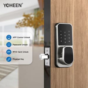 YOHEENドアノブロック電子セキュリティWifiスマートデジタルドアロック亜鉛合金Bluetoothロッククラウド指紋Bluetooth - Product Image 2