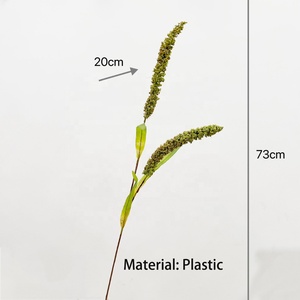 Vente en gros de tiges de millet artificielles jaunes et vertes de haute qualité, 73 cm, pour la décoration d'automne - Product Image 5