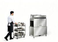 Lave-vaisselle commercial à convoyeur électrique haute vitesse certifié CE en acier inoxydable 304 testé 71C pour hôtels et restaurants