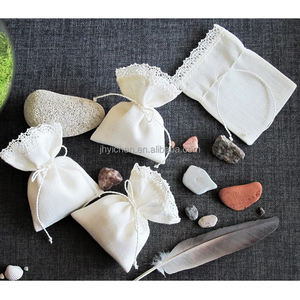 Vente en gros pochettes à cordon en lin bleu 3x4 pouces petit bibelot en coton lavande sacs de transport autocollants cadres photo Promotions - Product Image 3