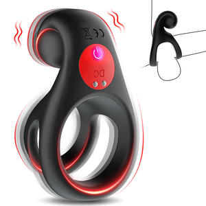 Hot-Selling Dubbele Ring Ilya Vibrerende Sex Ei Massager Zachte Siliconen Mannelijke Penis Ring Direct Groothandel Op Amazon - Product Image 1