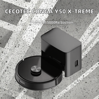Robot aspirateur et serpillière Cecotec Conga Y50 X-Treme avec base de vidage automatique, navigation laser, aspiration 5000Pa, bac à poussière 3L, filtre HEPA, alimenté par batterie