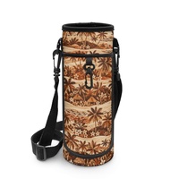Sac de transport pour bouteille d'eau à motif Îles du Pacifique avec clip et bandoulière