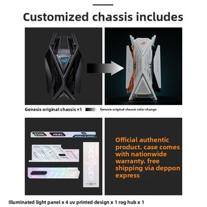 Rog Genesis Custom Case 701 Suede Panel <span class=keywords><strong>de</strong></span> luz blanca Aleación <span class=keywords><strong>de</strong></span> aluminio Co-Branded Computadora <span class=keywords><strong>de</strong></span> escritorio ATX Full Tower Side Stock - Product Image 4