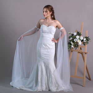 ชุดราตรียาวประดับลูกไม้ไนลอนชั้นเดียว YouLaPan พร้อมผ้าคลุมไหล่ถอดได้สำหรับงานพิธีการของผู้หญิง รุ่น <span class=keywords><strong>VM32</strong></span> - Product Image 2