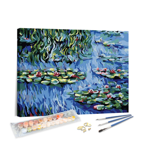 Kit Pittura con Numeri Monet Ninfee - Set Artistico Fai da Te su Tela con Famoso Dipinto Impressionista - Product Image 1