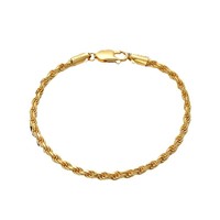 Bracelet en argent sterling 925 plaqué or 18 carats, chaîne en corde, fermoir à ressort réglable, bijoux minimalistes pour femmes, cadeau