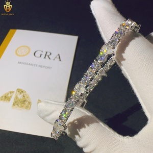 Trang sức thời trang bạc Sterling 925, trang sức Hip Hop, dây chuyền Tennis dành cho nam, mặt dây chuyền kim cương Moissanite VVS kèm vòng tay - Product Image 2