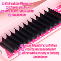 Extensions de cils DreamFlower en cheveux synthétiques noir mat, sans cruauté, fabriquées à la machine, plateaux de volume, fournitures en soie PBT, vente en gros