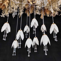 Lustre Magnolia à 10 têtes en acrylique lumineux LANJO, élégant, durable, classé IP65, AC 220V, pour plafond, accessoires de mariage