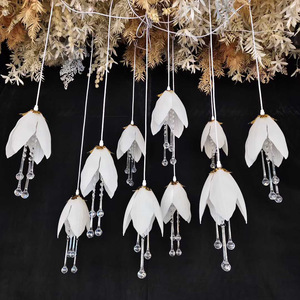 LANJO Acrylic Luminous Elegant Durable <b>Decoration</b> 10 Head Magnolia Chandelier Flower <b>Ceiling</b> <b>Wedding</b> Props - Product Image 2