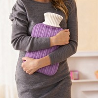 Bouillotte tricotée de haute qualité 2L – Chaud et froid, pour compression, chauffe-mains, soulagement des douleurs menstruelles