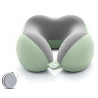 Oreiller de voyage ergonomique en mousse à mémoire de forme en U avec sac de rangement pour avion, train, bureau