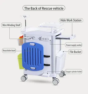 High Quality Hot Selling Hospital Rescue Trolley Factory Wholesale Emergency Medical Trolley With Electric Board