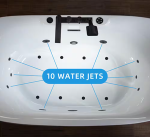 Bañera de Hidromasaje Autoportante Moderna con Calentador Térmico, Radio FM, Jacuzzi Inteligente de Burbujas Acrílicas y Diseño Doble Slipper - Product Image 5
