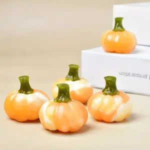Venta al por Mayor de Calizitas Amarillas Naturales Talladas en Forma de Calabaza, Artesanía de Cristal, Calizitas Amarillas en Forma de Calabaza para Halloween - Product Image 2