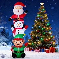 Unigz Modèle Gonflable de Noël pour Extérieur, Père Noël, Bonhomme de Neige, Poupée Verte, Dessin Animé, avec Lumières LED