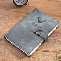 Carnet A5 en cuir PVC/PU épaissi imprimé Tête de Cerf, design 'Keep Going Never Give', pour procès-verbaux de réunions de bureau promotionnelles, 100 exemplaires