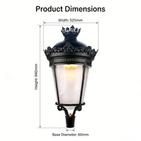 Lampe de poteau LED en aluminium de style urbain, indice de protection IP66, pour éclairage résidentiel de style palais vintage
