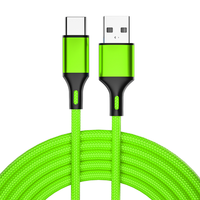 Cable USB trenzado de nailon de 1M, carga rápida 2.4A para iPhone, Cable de teléfono móvil multicolor para uso en ordenador