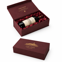 Boîte à vin/vodka rigide haut de gamme écologique avec couvercle rabattable, fermeture magnétique, doublure en éponge, impression personnalisée pour livraison sécurisée et cadeau