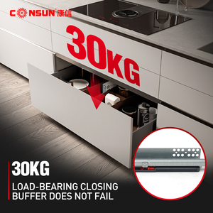 Consun phần cứng đường sắt giấu tủ bếp Telescopic kênh Ngăn kéo trượt gần undermount mềm đóng Ngăn kéo trượt - Product Image 3