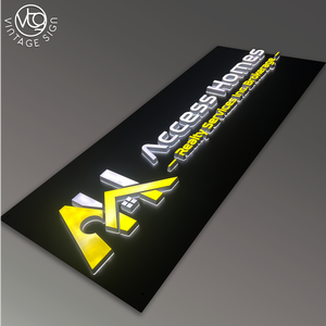 Enseigne LED personnalisée à double éclairage avec plaque arrière noire pour l'image de marque des agences immobilières - Product Image 1