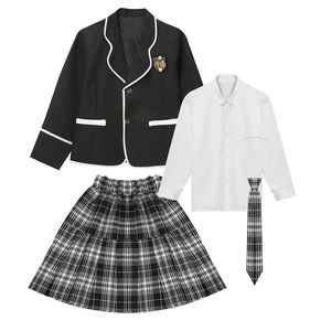 Uniforme scolaire JK pour femmes sur mesure, <span class=keywords><strong>style</strong></span> britannique, chemise à manches longues cintrée avec cravate, badge, broche, <span class=keywords><strong>jupe</strong></span> plissée - Product Image 4