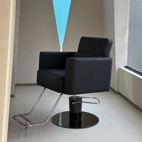 Chaise de barbier professionnelle en acier inoxydable, très vendue, avec siège en similicuir, repose-pieds amovible, réglable, design moderne et minimaliste