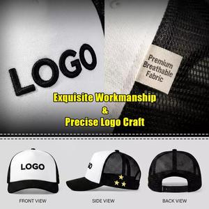 Casquette Trucker Unisexe Réglable à <span class=keywords><strong>5</strong></span> Panneaux Bicolore de Haute Qualité avec Broderie 3D et Patchs Personnalisés Thermocollants en Mousse et Maille - Product Image 3