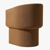 Fauteuil de salle à manger moderne Elite Organic, base sculpturale, style Arhau de luxe, assise rembourrée en tissu texturé pour villa