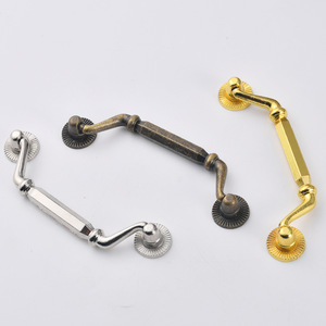 Chinese Style Zinc Alloy Drawer <b>Handles</b> 92mm Hole Spacing Antique Bronze Gold Silver Cabinet <b>Door</b> <b>Pulls</b> - Product Image 2