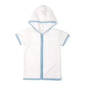 Maillot de bain personnalisé pour enfants Cover-Up Seersucker Terry Clothes avec monogramme Sustainable Zip Hooded Baby Girl Cover up