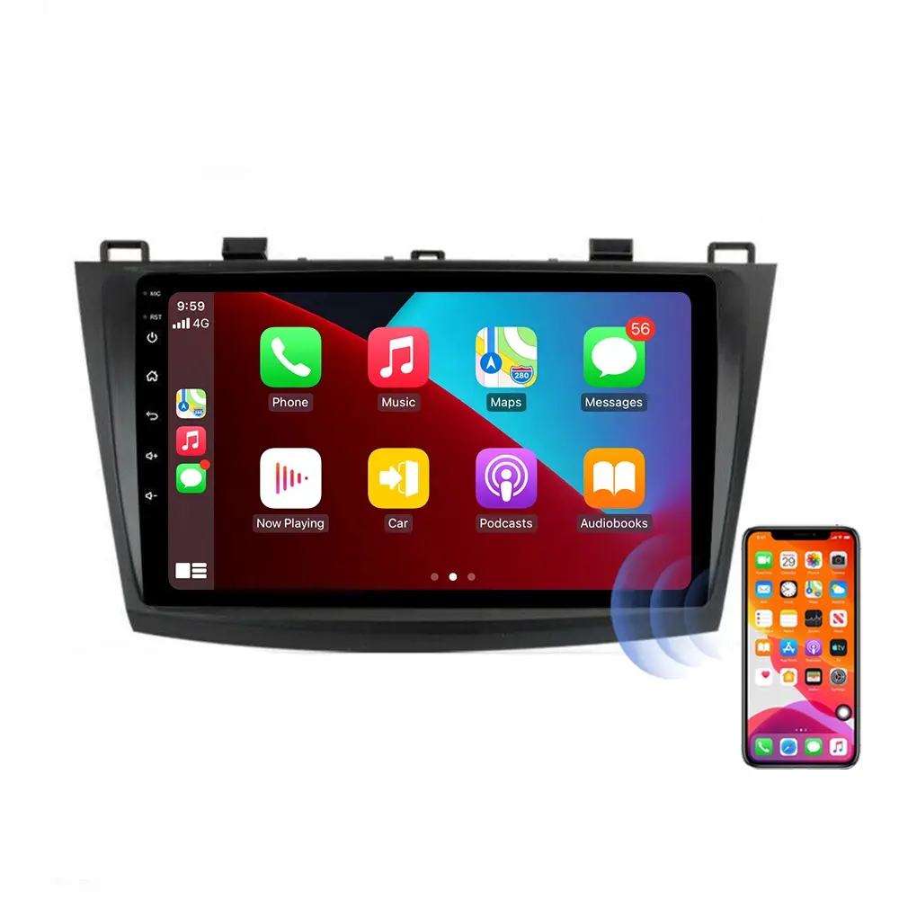 Carplay Android oyuncu çift DIN araba radyo 4 + 64GB GPS WiFi DSP/RDS araba video oynatıcı Mazda 3 2010-13 için