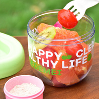 Bol à salade personnalisé, bol à fruits portable, pratique, moderne, simple, double couche, avec drain, pour la conservation, en plastique, pour le camping en extérieur