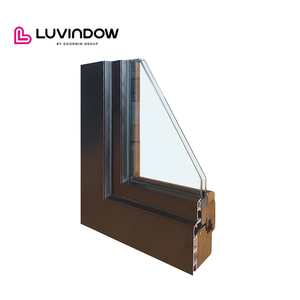 Fenêtres modernes en bois plaqué de pineAluminium à double vitrage Design simple Balançoire Style ouvert Ouverture verticale Motif Fenêtre d'angle - Product Image 2